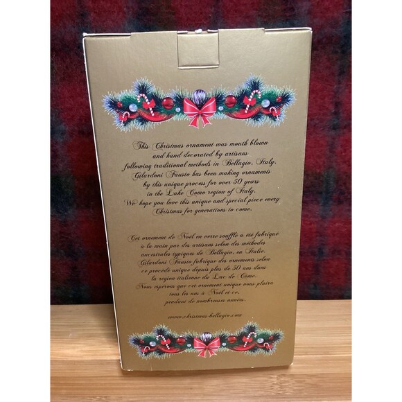 Glass Ornament Bellagio Italian Mouth Blown Hand Painted in Italy New In Box - Picture 4 of 12